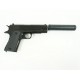 Страйкбольный пистолет G.18.6 Colt 1911 с глушителем (Galaxy), спринг, металл